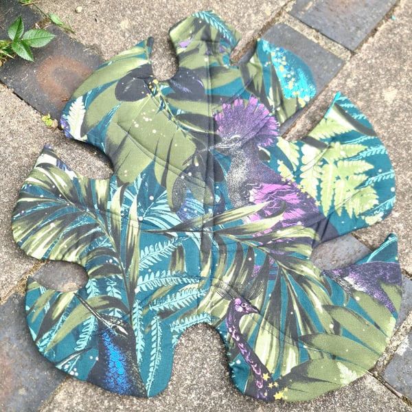 Monstera Leaf Mat - Tropical Night 
