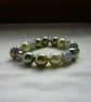 SHADES OF GREENS AND SILVER  BRACELET.  811 - Image 2