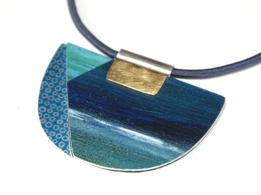 Seascapes painted bib necklace