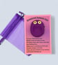 Deep Violet Emotional Support Owl, Pocket Worry Stone Keepsake Gift - Image 1