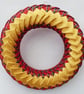  Christmas Ribbon Wreath, Hoop In Festive Fabric - Image 1