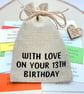 13th Birthday Gift, Keepsake Bag of 31 Quotes, Turning 13, Becoming a Teenager