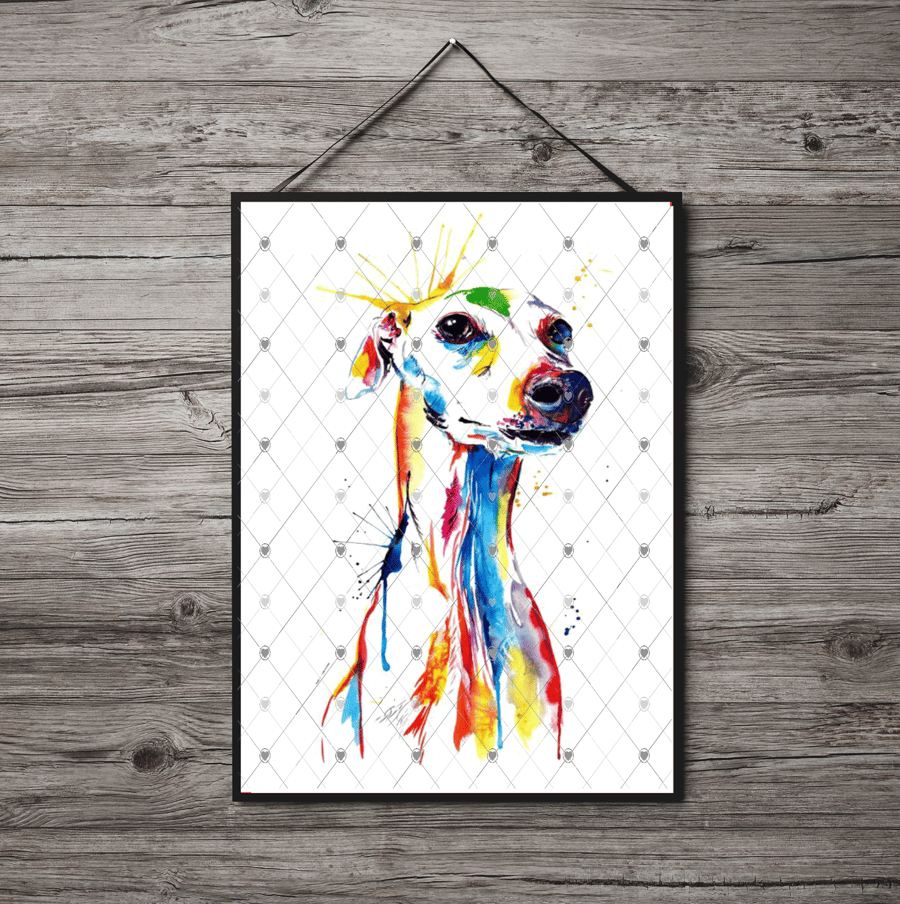 Greyhound A4 Print, Greyhound Custom Print, Personalised Wall Art, Custom Dog 