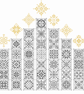 134B - Cross Stitch Quaker Sampler 7 Menorah Candles  Blackwork metallic thread - Image 1