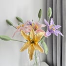 Crochet Lily With Bud, Everlasting Floral Home Decor , Gift, Colourful lily,