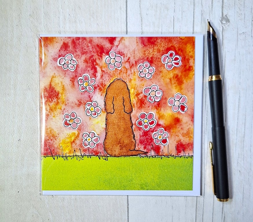 Cocker Spaniel card. Printed card. Birthday card. Any occasion card.