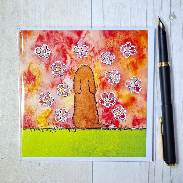 Cocker Spaniel card. Printed card. Birthday card. Any occasion card.
