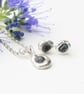 Organic Silver and Sapphire Earrings, September Birthstone - Image 6