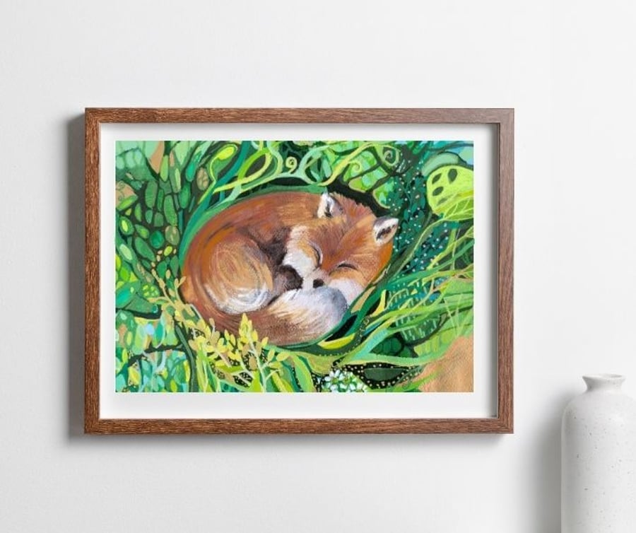 Fox art print wildlife art print 