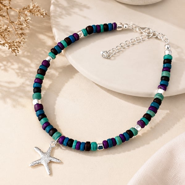 Colourful Coastal Handmade Anklet