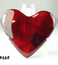 Red fused glass heart pocket hug with stand 5x4.5cm, handcrafted (449)