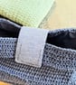 Crochet blue handmade bag made from raffia blue yard - Image 2