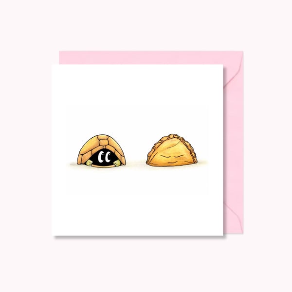 Funny Tortoise Greeting Card: Pasty Pal Pencil Illustration (227)