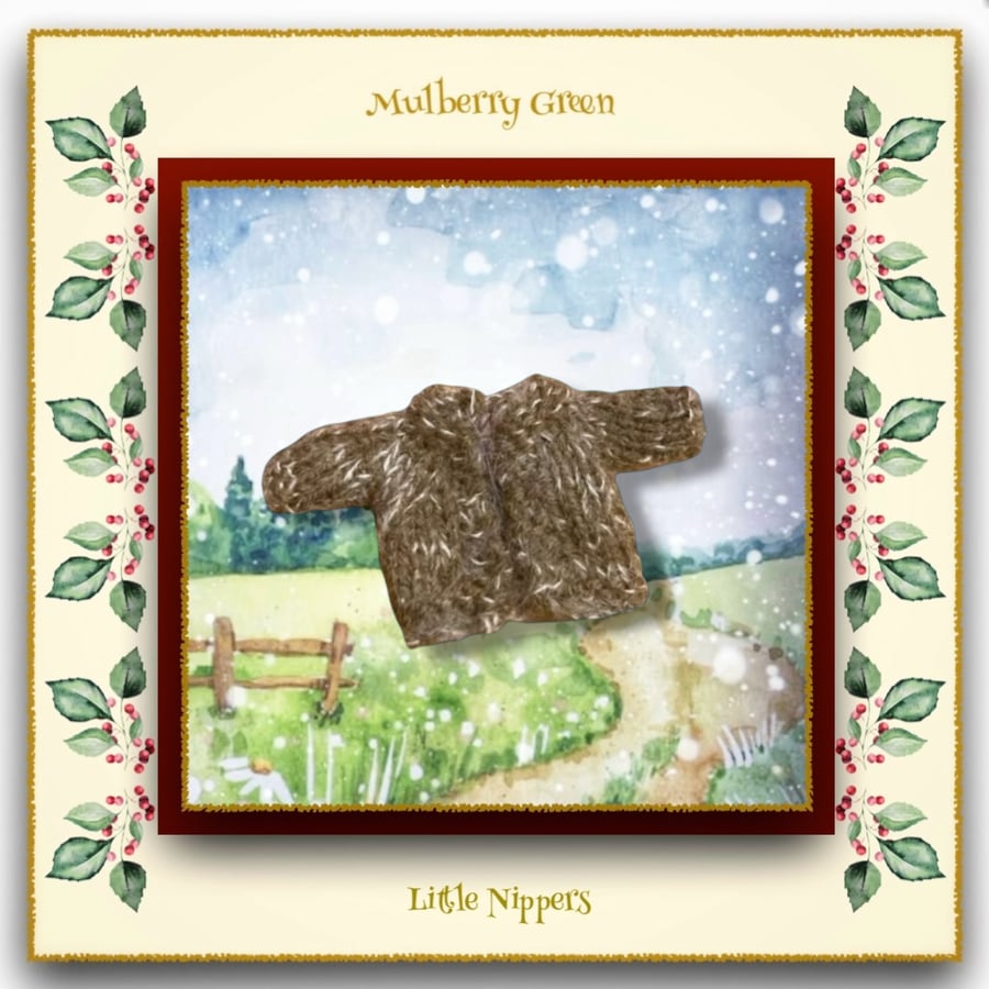 Little Nippers Brown Tweed Cardigan 