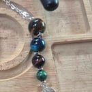 Roots & Radiance: Four Tigers Eye Necklace with Tree of Life Charm