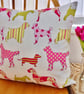 Feature Cushion Cover: Pink Dogs design 17" (43cm) Throw Pillow - Image 1