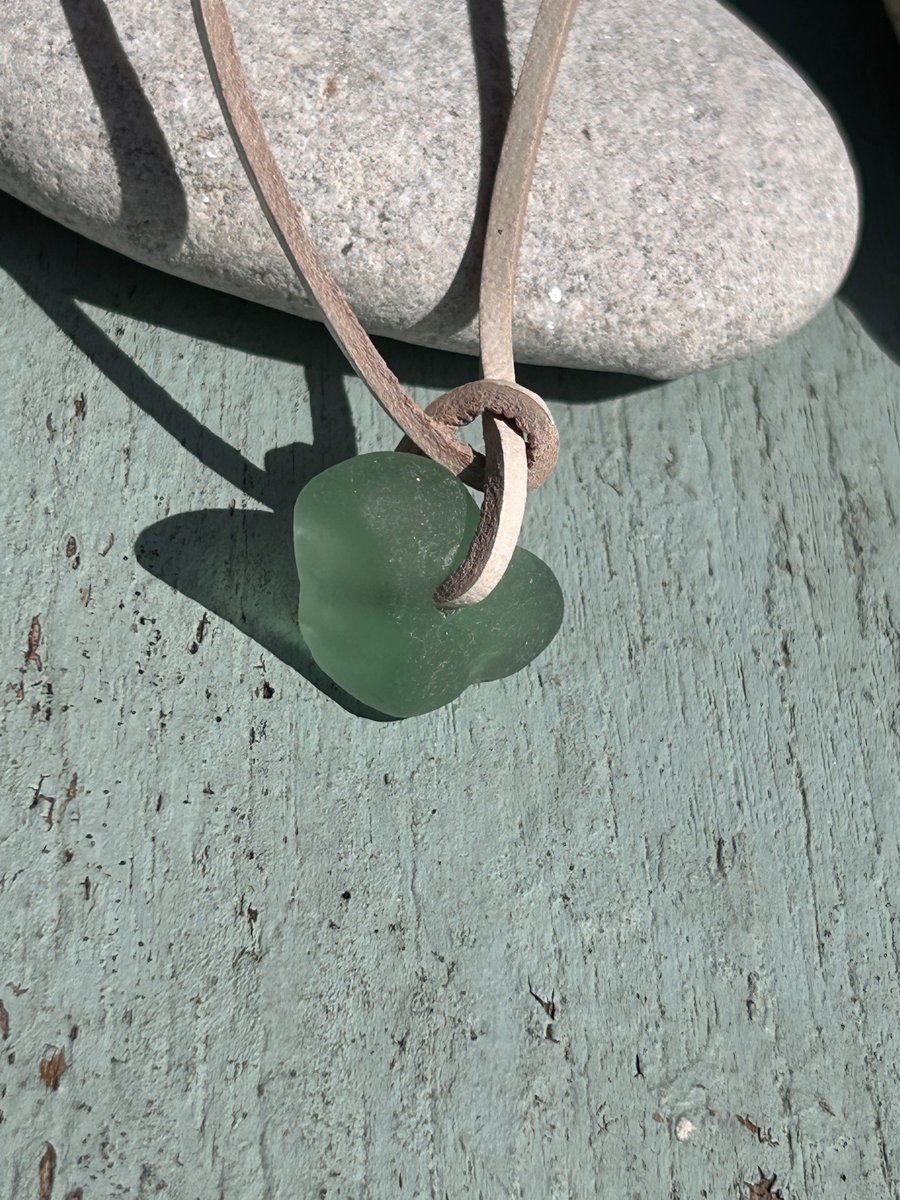 aqua seaglass necklace