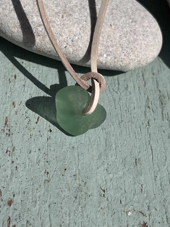 aqua seaglass necklace