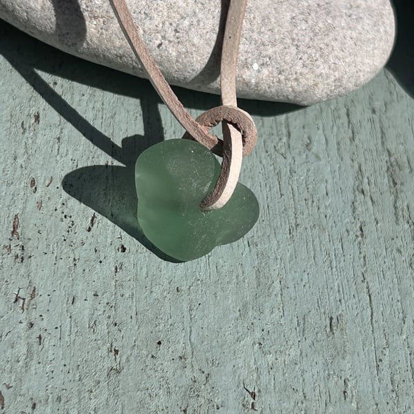aqua seaglass necklace