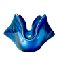 Streaky Midnight Blue Fused Glass Candle Holder – Unique Handmade Home Accessory - Image 2