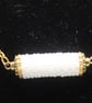 Triple bead necklace - white and gold - Image 4