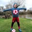 Knitting pattern for boys and girls Football Hoodie, 2-12 years