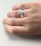 8mm Wide Hammered Sterling Silver Ring - Image 4