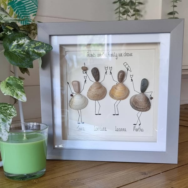 Personalised Friends Pebble Picture 8" x 8"