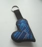 applique embroidered heart keyring key fob hanging decoration ROBOT - Image 3