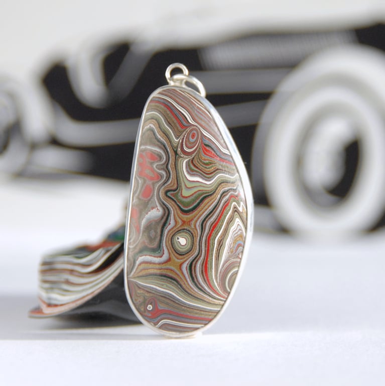 Large Vauxhall fordite pendant