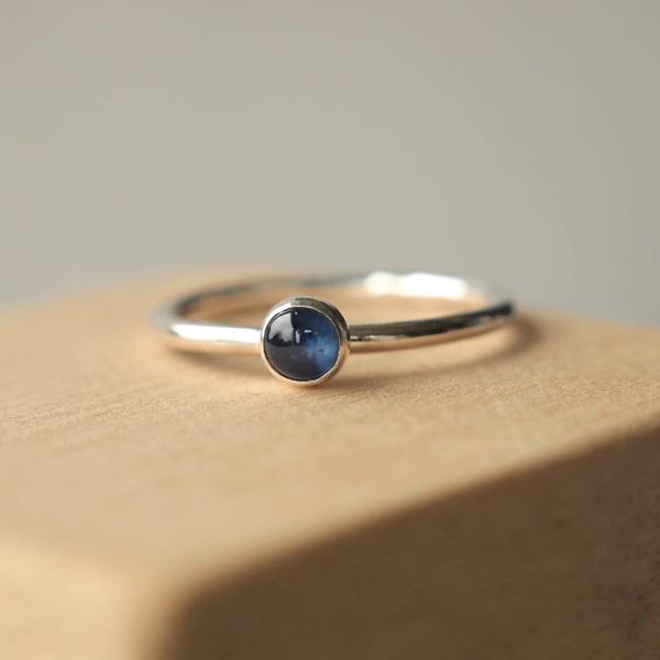 Sapphire Stacking Ring in Silver