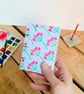 A7 Watercolour Pocket Sketchbook, Hand printed & Coptic Bound. Winter Berries.