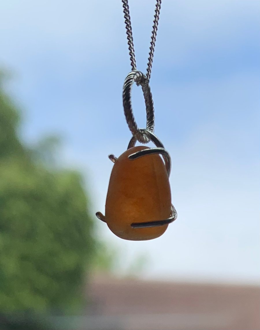  Sterling silver and carnelian pendant