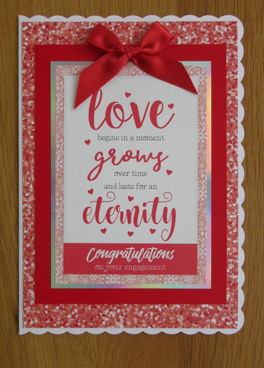 Love Begins In A Moment - A5 Engagement Card