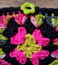 retro granny square crochet glasses case - Image 2