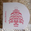 Pack of 4 Red Christmas Tree Greeting Cards