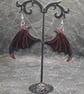 Handmade Resin Bat  Dragon Demon  Devil Wing Earrings 