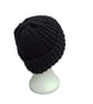 Hand-Knitted Black Winter Beanie, Unisex Ribbed Knit Hat,  - Image 7