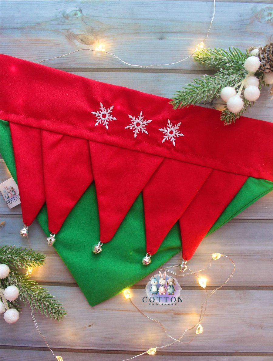Christmas Elf Dog Bandana (can be personalised)