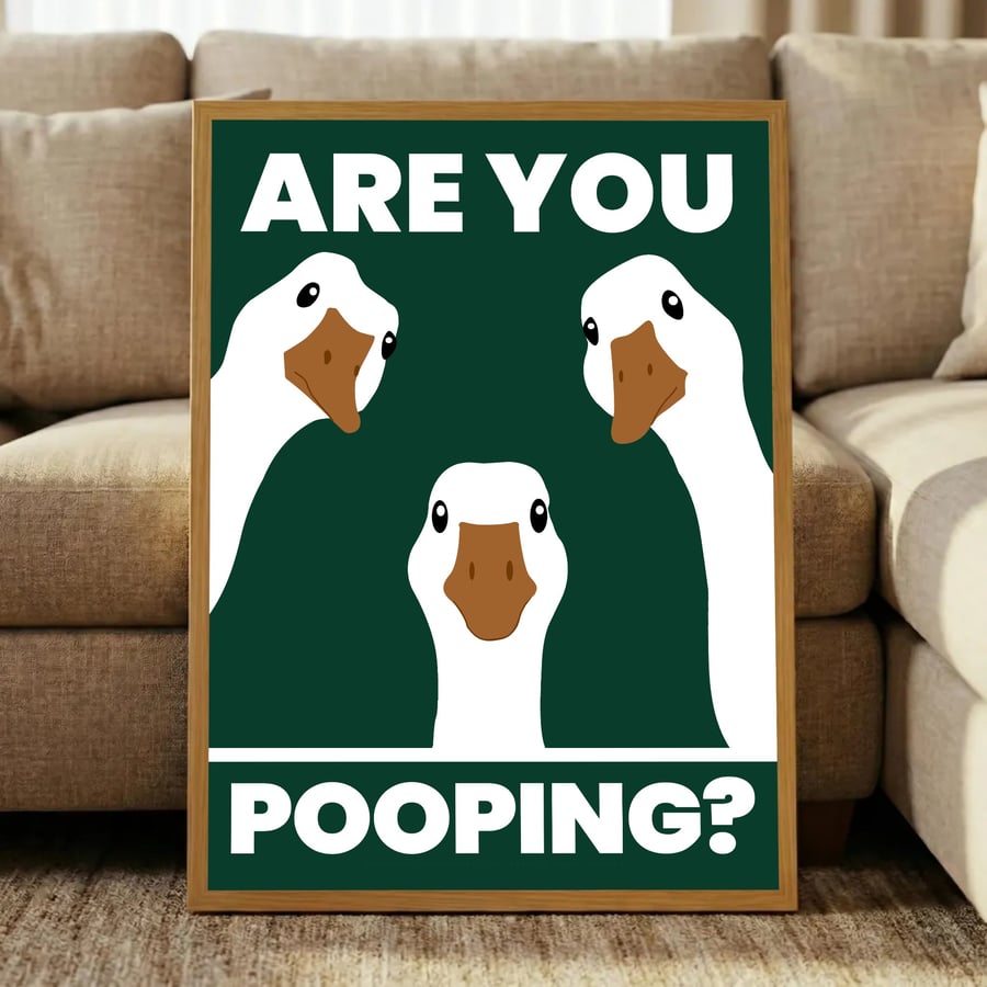 Funny Bathroom Decor, Are You Pooping Poster (Digital Download)