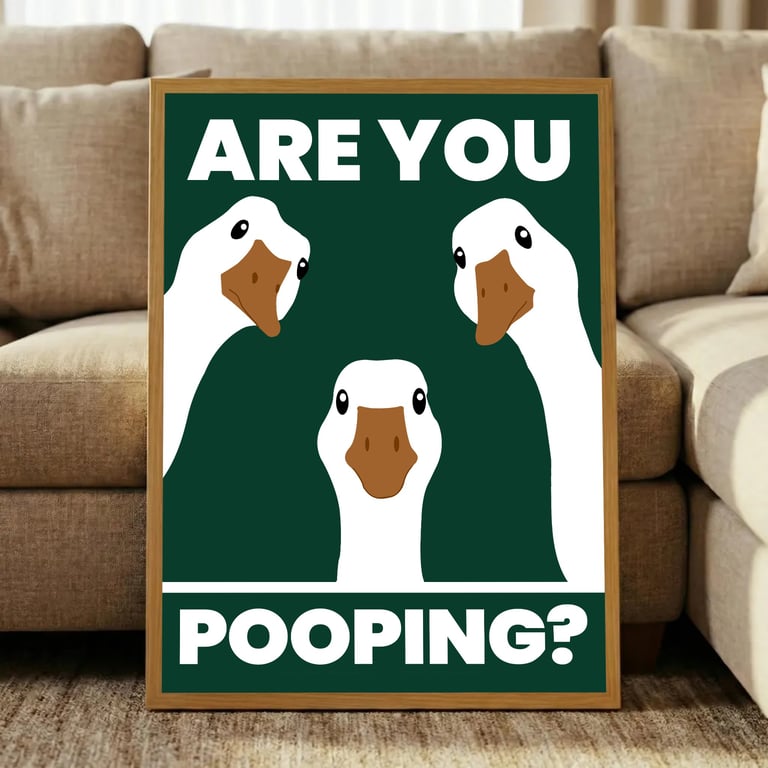 Funny Bathroom Decor, Are You Pooping Poster (Digital Download)
