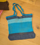 Crochet market bag - Blues - Image 2