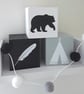 Nordic Style Wood Blocks, Teepee Wood Block, Nordic Nursery Decor, Bear Blocks,  - Image 1