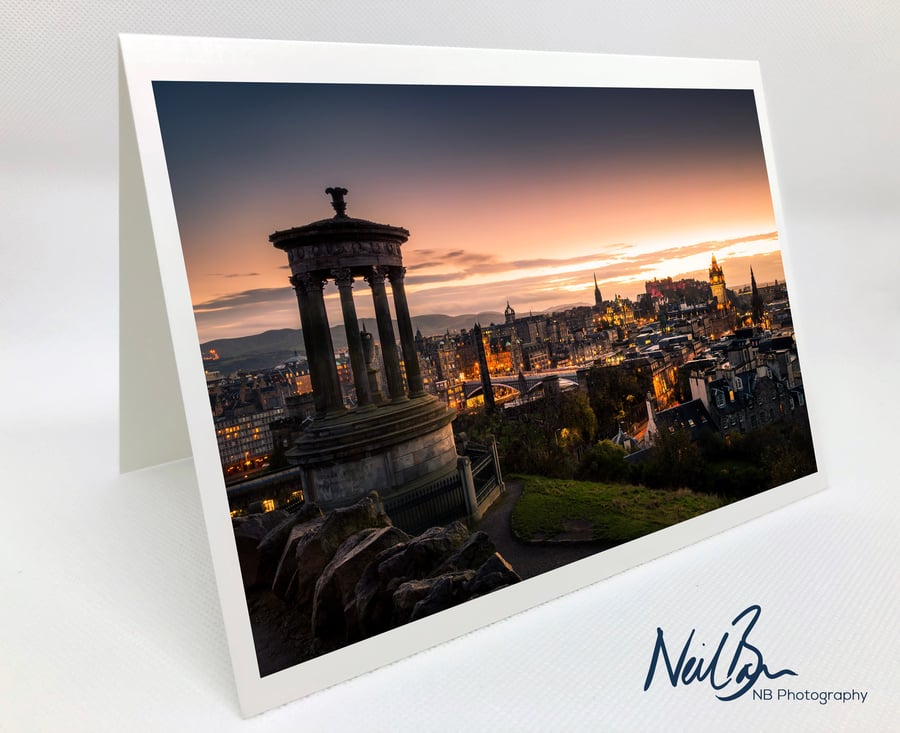 Edinburgh Castle from Calton Hill - Scotland Greeting Card by Neil Barr