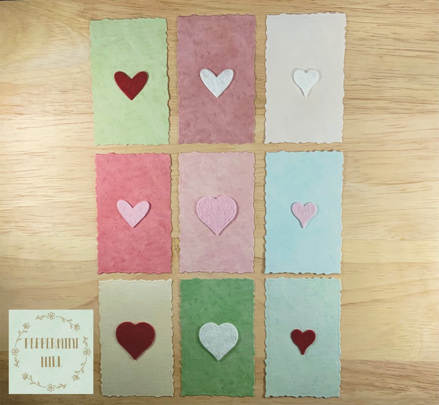 Torn Edge Die Cut With Felt Heart, For Cardmaking, Scrapbooking, Journaling 