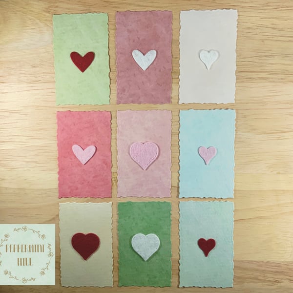 Torn Edge Die Cut With Felt Heart, For Cardmaking, Scrapbooking, Journaling 