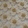 Cream Gold crochet flowers- Embellishments- Weddings- Crafts