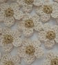 Cream Gold crochet flowers- Embellishments- Weddings- Crafts