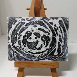 ACEO Whirl 1 Original Collagraph Print OOAK 