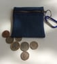 Denim, zipped key ring purse, coin purse, credit card purse - Image 2